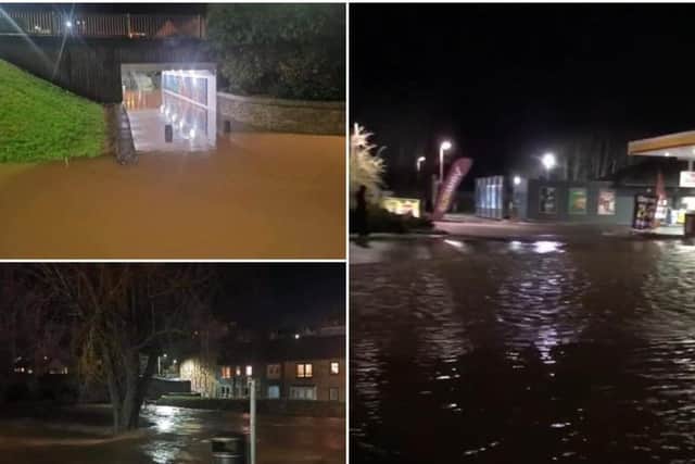 Areas of Jedburgh that are currently flooded as storm Dennis hits the Scottish Borders picture: Social Media