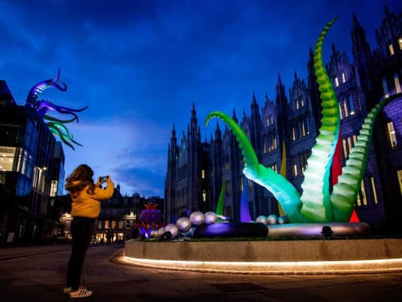 One of the star installations of this year's Spectra festival in Aberdeen, which has been cancelled tonight given the high winds and heavy rain brought by Storm Dennis. PIC: Contributed.
