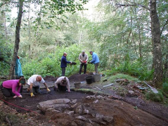 Archaeologists at the site of the King's Seat Hillfort near Dunkeld where tantalising details of the lives of rich Picts have emerged. PIC: PKHT.