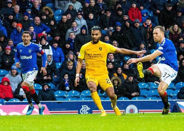 Scott Arfield scores the only goal to give Rangers victory over Livingston. Picture: SNS.
