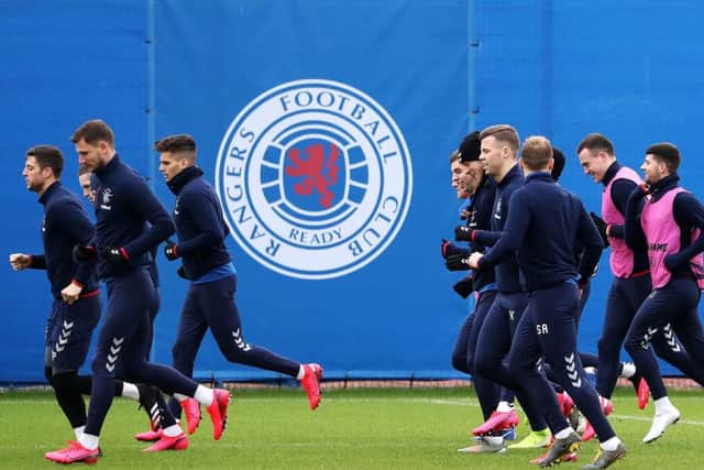 Rangers players at the Hummel Training Centre. Picture: Andrew Milligan/PA Wire