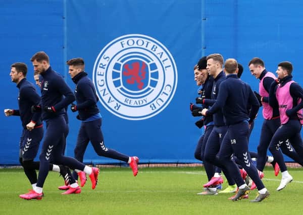Rangers players at the Hummel Training Centre. Picture: Andrew Milligan/PA Wire