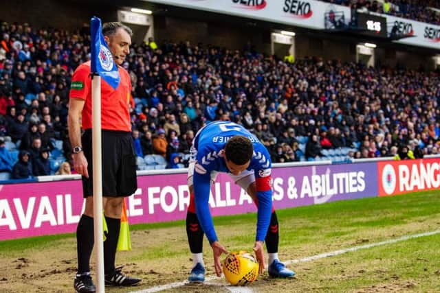 The Ibrox pitch has taken a hammering from the recent inclement weather