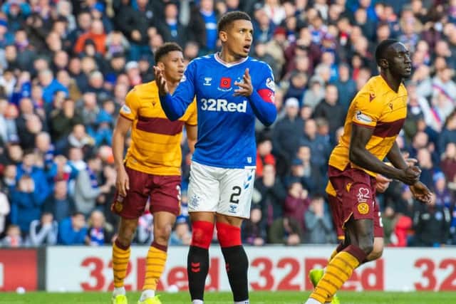 James Tavernier missed from the spot against Motherwell. Picture: SNS