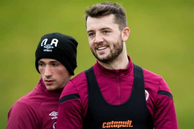 Craig Halkett during Hearts training at the Oriam. Picture: Ross Parker / SNS