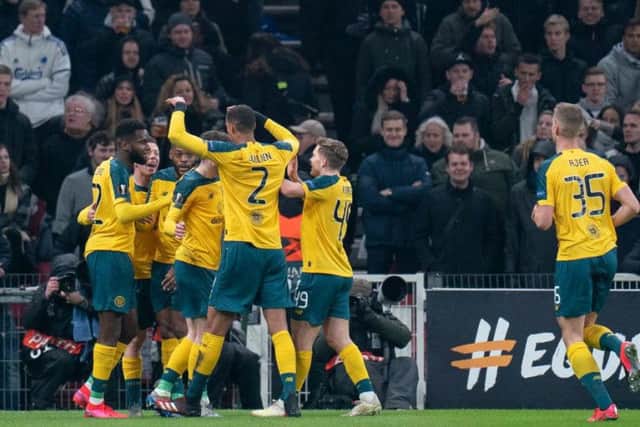Celtic celebrate Odsonne Edouard's goal. Picture: Getty