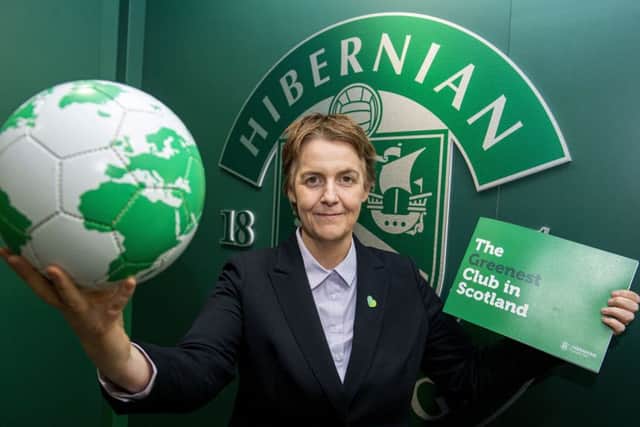 Leeann Dempster : Hibs are committed to protecting the environment. Picture: SNS.