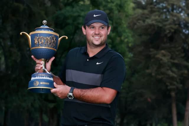 Patrick Reed with the Gene Sarazen Cup after winning the WGC Mexico Championship. Picture: Hector Vivas/Getty