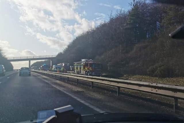 The accident happened on the A92 between Cowdenbeath and Lochgelly at about 3pm today picture: Fife jammer locations